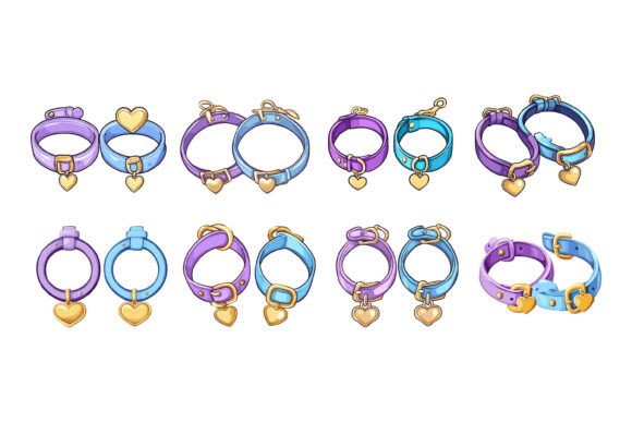 A Set of Collars for Cats and Dogs – AI EPS Illustration Set