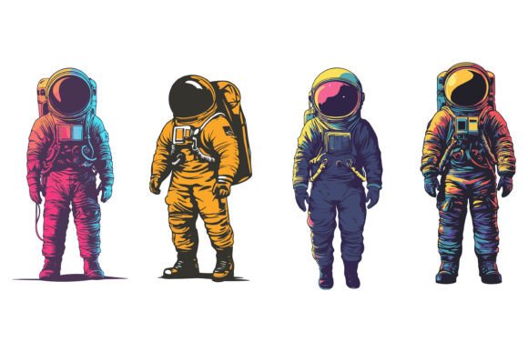 Astronauts Vector Illustrations: Versatile Space Assets