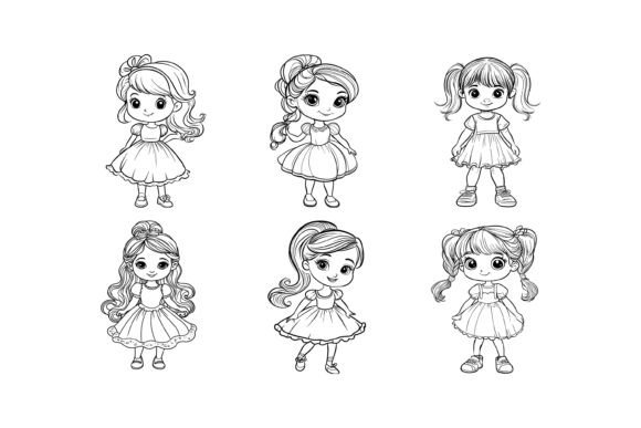 Beautiful Cartoon Ballerina Girls for Creative Projects