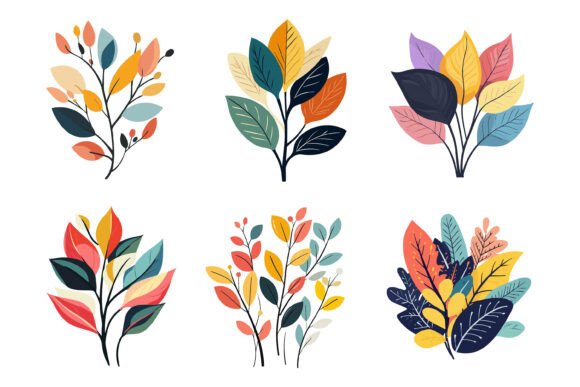 Colorful Leaves: A Versatile AI EPS Illustration Set for Designers and Creatives