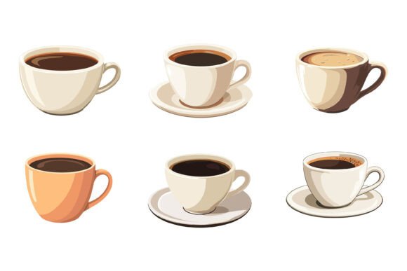 Cups of Aromatic Coffee: Creative Design Resources