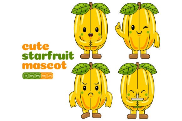 Cute Starfruit Mascot Vector Pack 02: Practical Integration for Design Workflows