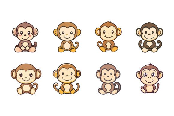 Funny Monkey: The Playful AI EPS Collection That Grows With Your Projects