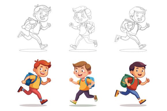Happily Running: AI EPS Illustrations for Energetic Visuals