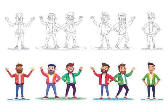 Happy Man Illustration Collections: Choosing the Right AI EPS Character Set for Your Projects