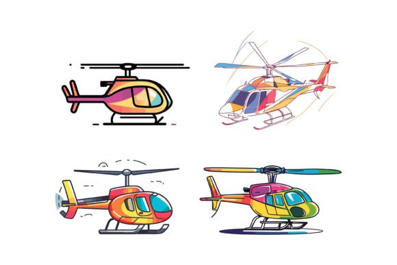 Helicopter Illustration Sets: Crafted for Clarity and Speed