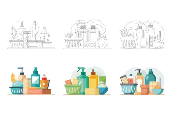 Set of Modern Bathroom Objects: Versatile Vector Illustrations for Every Creative Project