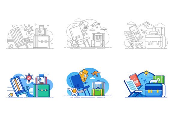 Unlocking Design Potential with Simple Set Aviation Vector Color Icons